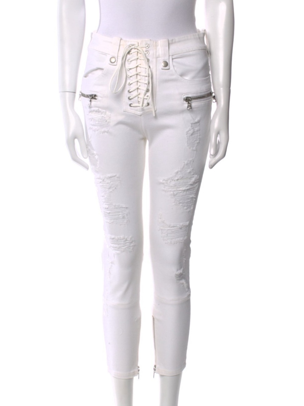 Ben Taverniti unravel project White Lace-Up Distressed Women’s Jeans